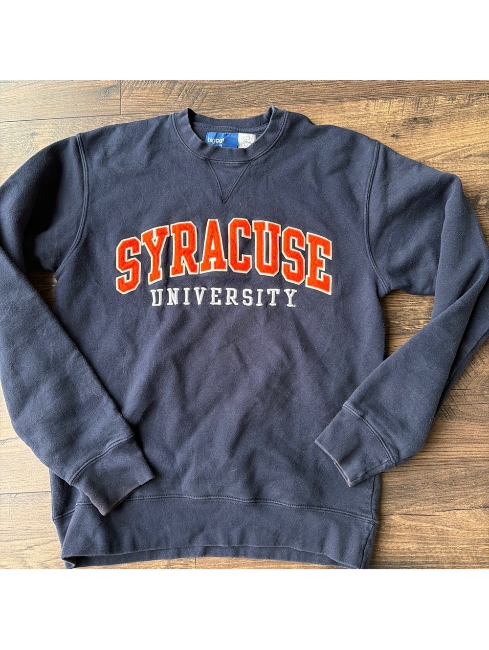 Big Cotton Syracuse University Vintage Crewneck Sweatshirt Size Small Navy Blue